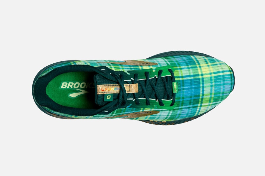 Brooks Running Shoes Mens Green/Gold - Launch 8 Road - 0128-PINYW